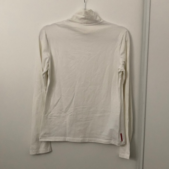 Prada High Neck White Long Sleeve Shirt - Picture 6 of 8